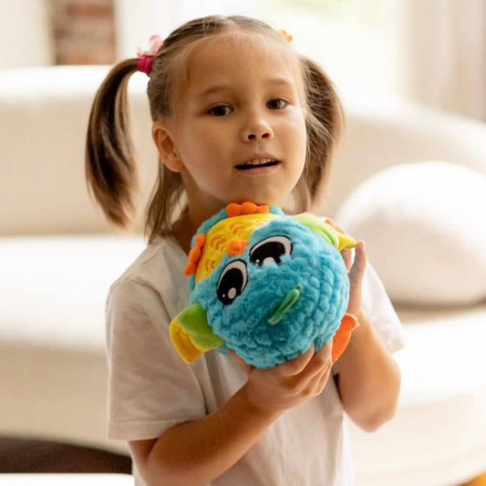 Kiddolab's comforting and interactive toys displayed in a child's room, showcasing tools that aid in the transition to sleeping alone.