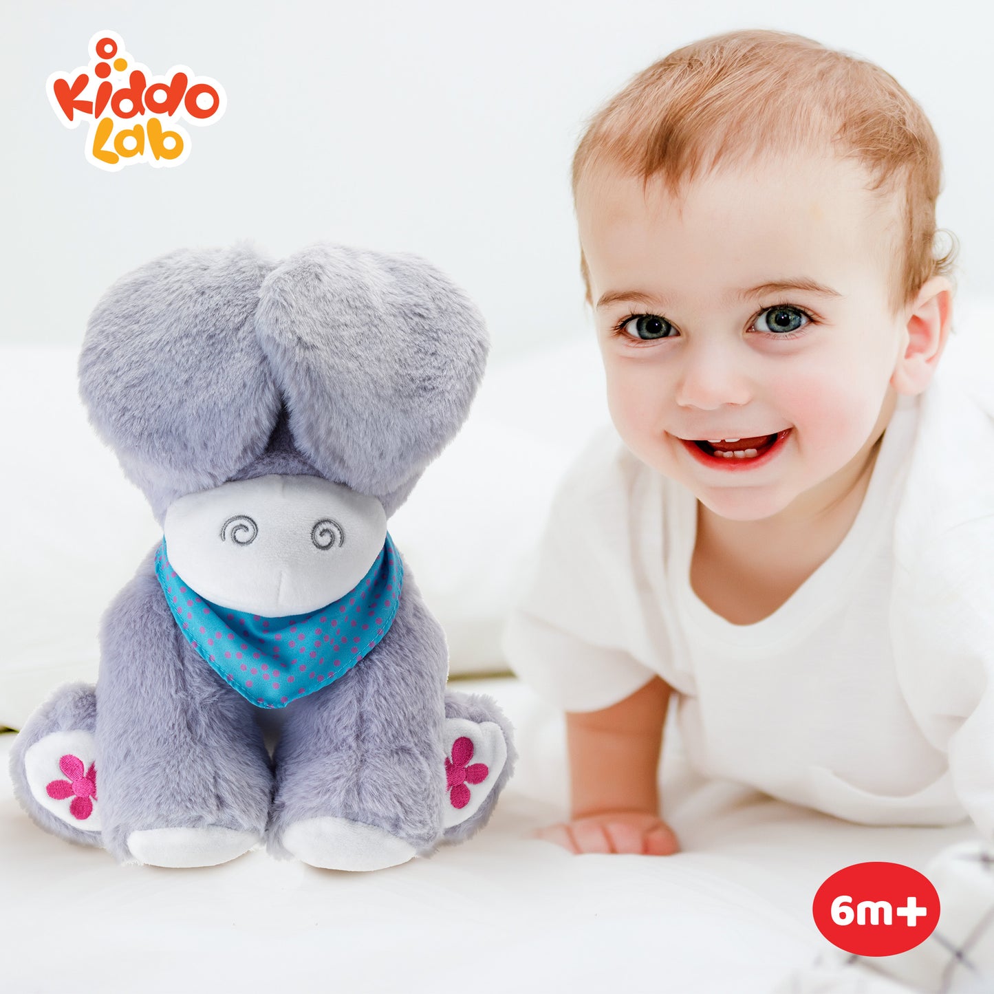 Peek-A-Boo Plush Donkey: Interactive Baby Toy for 6 Months+