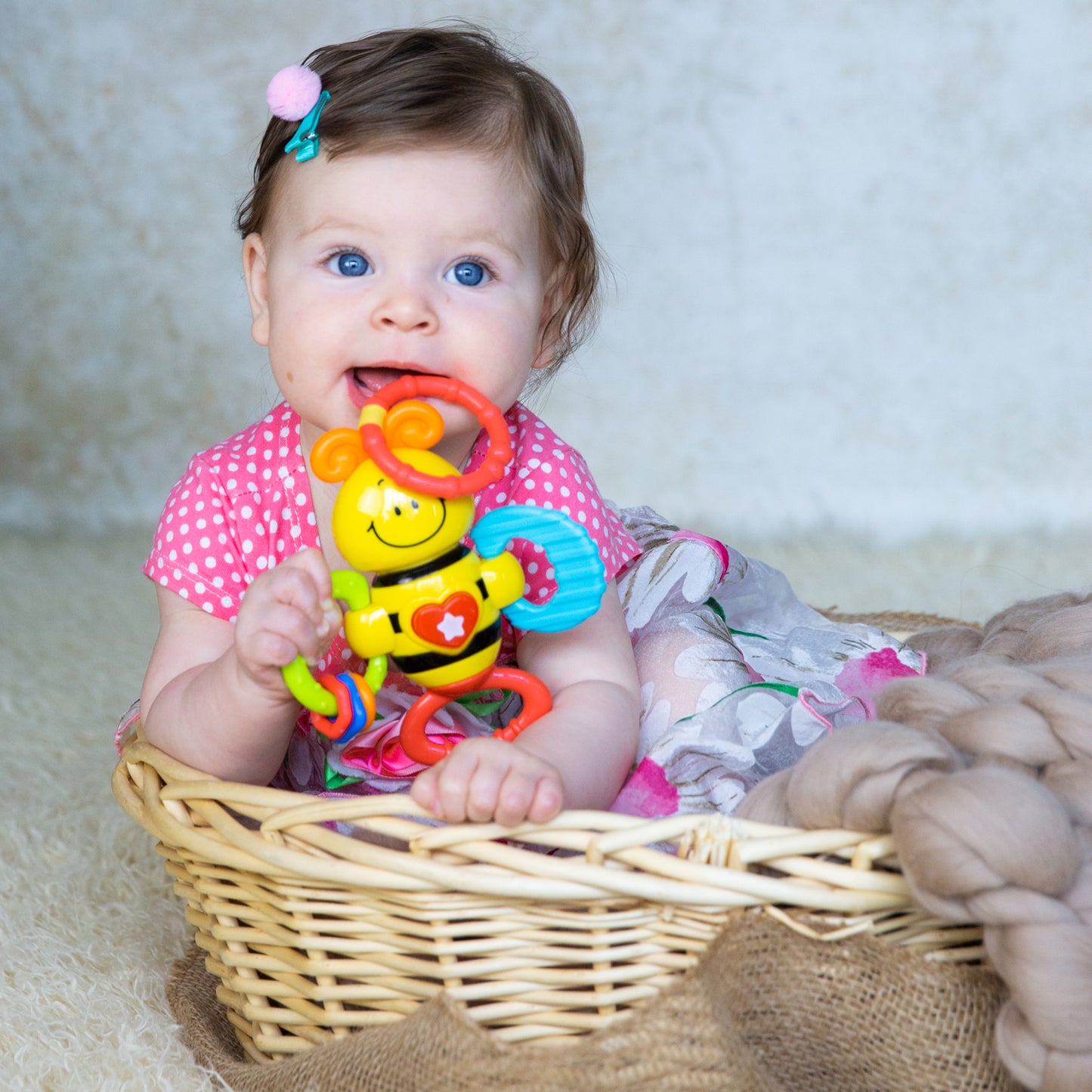 Musical Bee Rattle & Teether: Engaging Toy for Infants 3 Months+