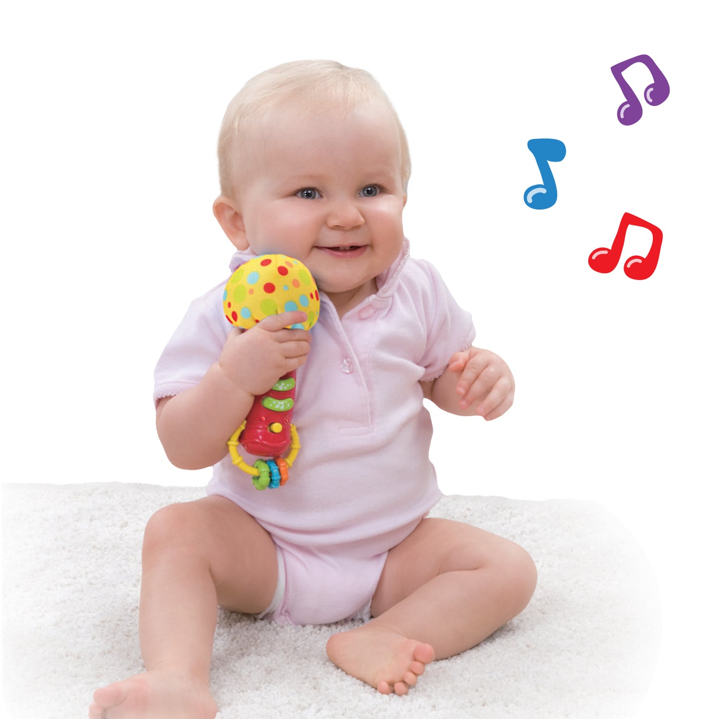 Baby Microphone Toy. My First Kids Microphone with Sounds and Teethers/Rattle. Battery Operated Toy Microphone for Toddlers and Babies 3-36 Months