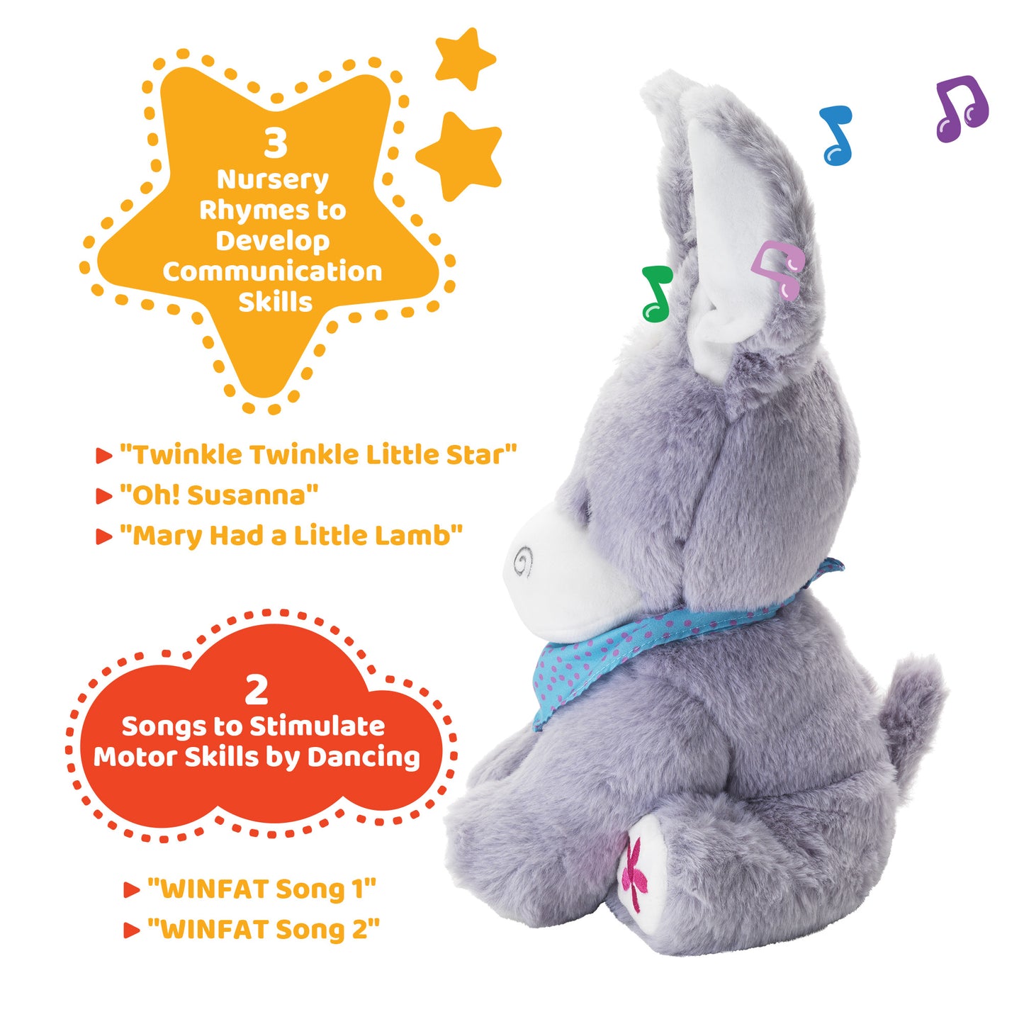 Peek-A-Boo Plush Donkey: Interactive Baby Toy for 6 Months+