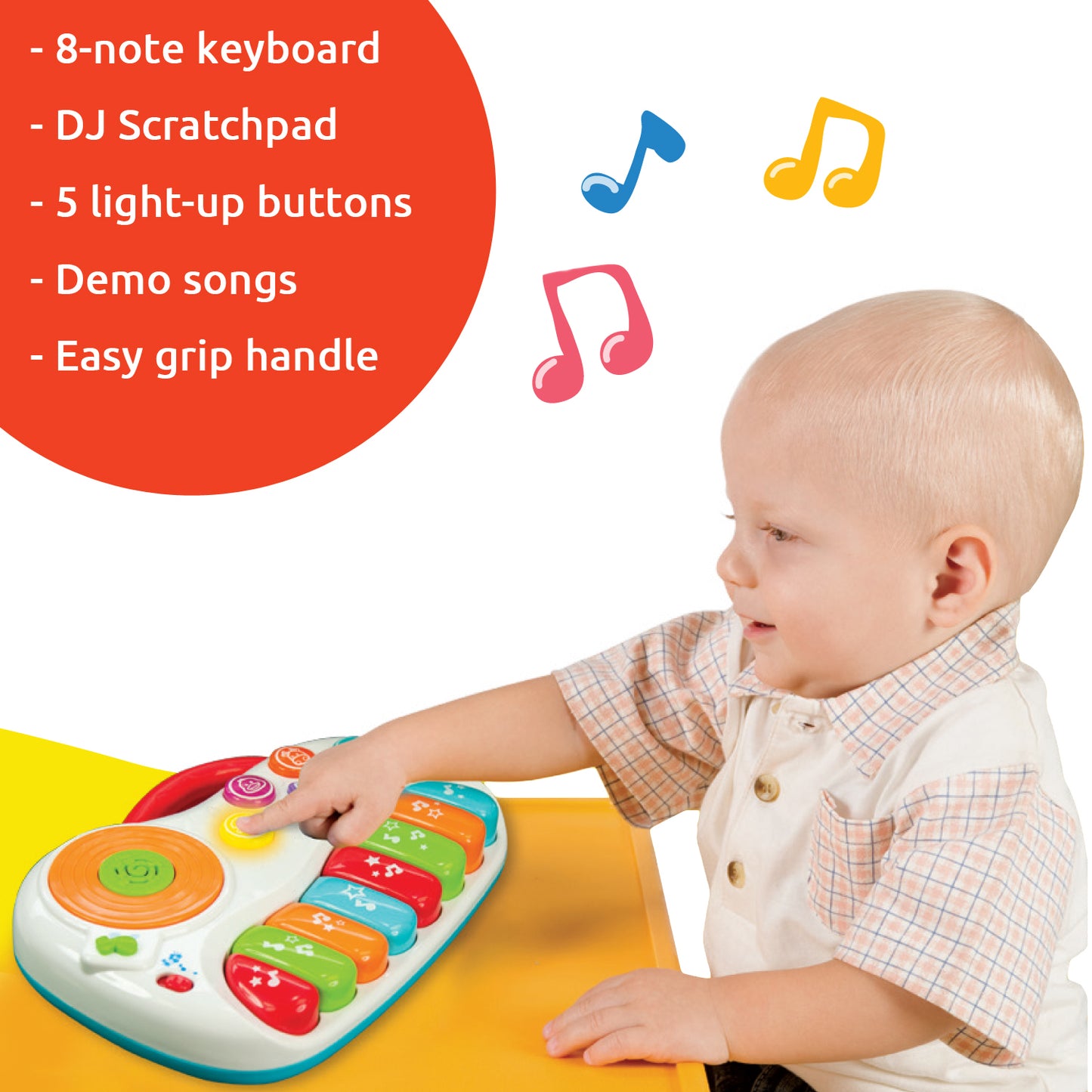 KiddoLab Baby Piano with DJ Mixer: Musical Toy for Toddlers 12 Months+