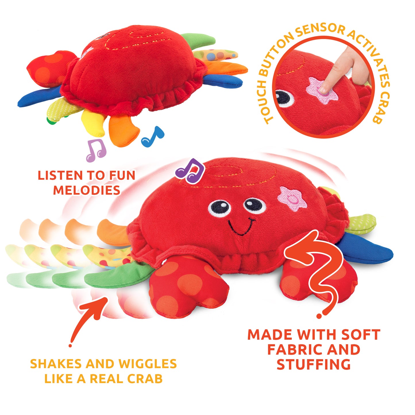 Shake 'N Dance Pals Crab: Musical Dancing Toy for Babies 3 Months+