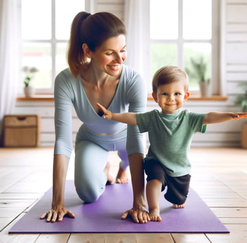 A mother and toddler enjoying a yoga session together, strengthening their bond while focusing on physical health and flexibility.