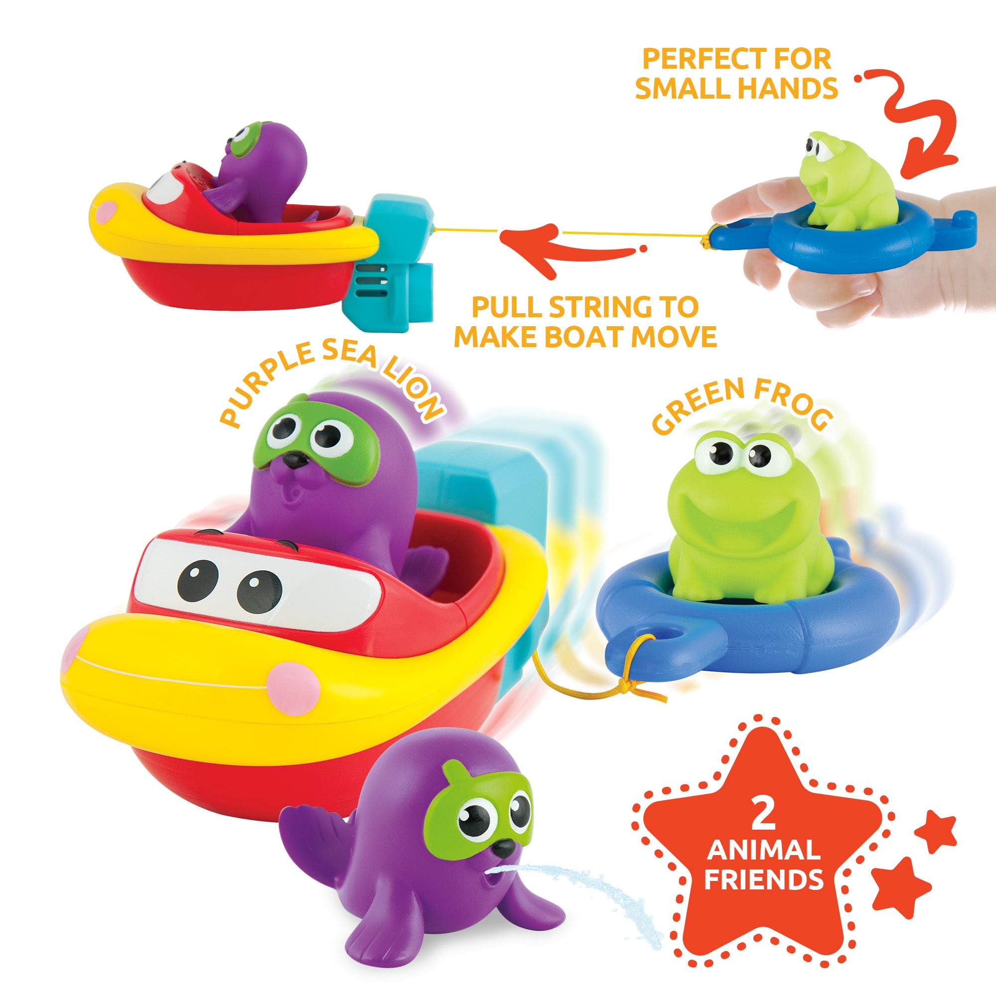 Playkidz Bath Toys Bundle Set - Little Boat Train, Stacking Bowls