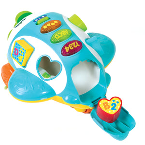 Musical Shape Sorter Plane, Pull-Along Toy - Talking and Singing Airplane Toy with Music for Toddlers and Kids, Ages 12 Months+